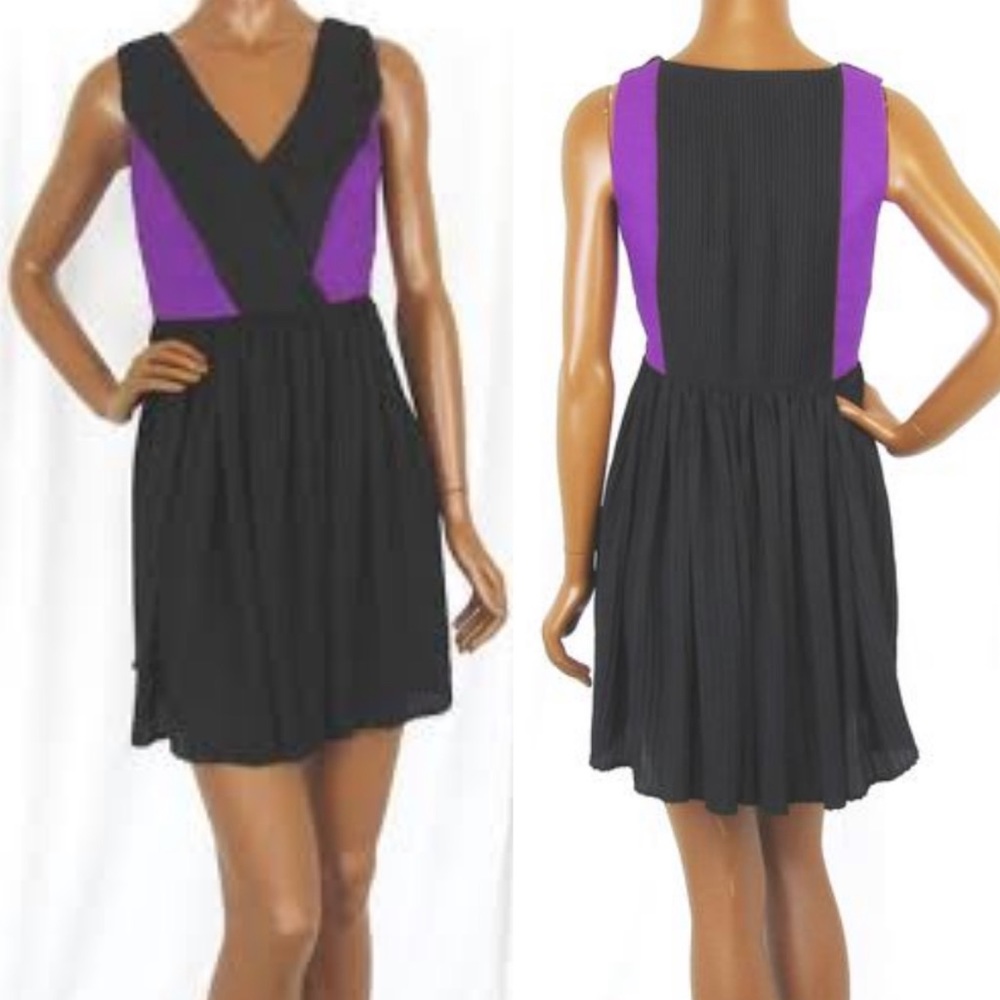 MANGO SUIT Pleated Chiffon Dress